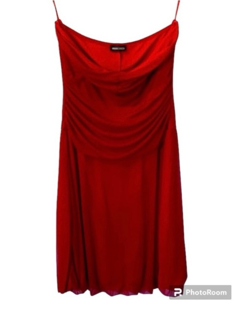 Flash Lights Red Strapless Dress Women’s Medium Y2K Midi